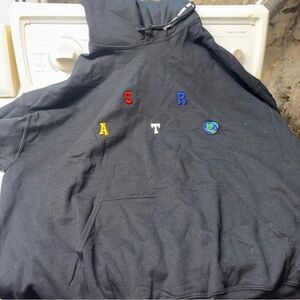 Travis Scott Black Hoodie with Colorful Letter Patches astroWorld